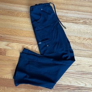 Dickies Medical Scrub Loose fit drawstring scrub pant black multi pocket
